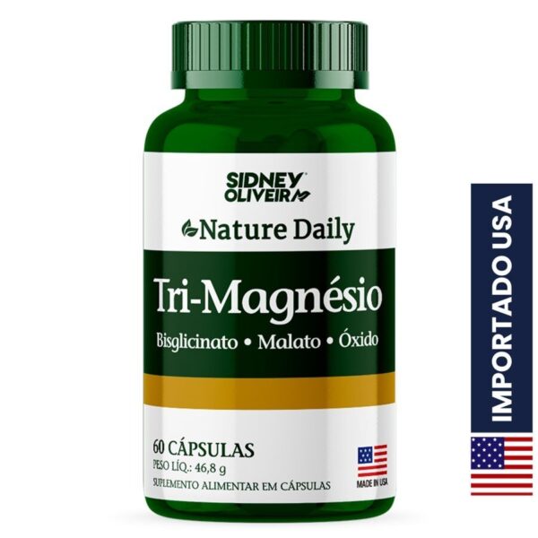 Tri Magnésio Made In Usa 60 Cápsulas Nature Daily